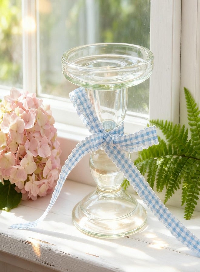 سكويشي لفتان من الشريط، شريط بنقشة مربعات غينغهام لتغليف الهدايا، والمشاريع اليدوية، وديكور المنزل، وإكسسوارات الشعر، وشرائط حمراء وزرقاء للأعمال الحرفية وباقات الزهور. - Image 4